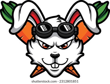 Rabbit Mascot logo, Rabbit esport logo