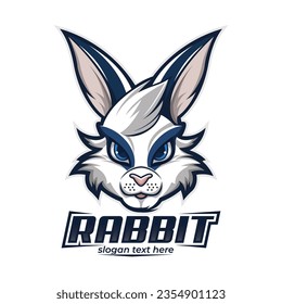 Rabbit mascot logo esport design, bunny logo, bunnies logo gamer identity, bunny hop icon, white background