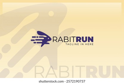 Rabbit mascot logo formed while running