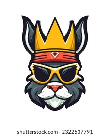 rabbit mascot logo vector clip art illustration