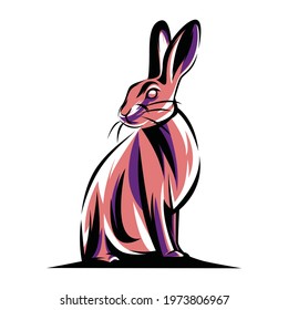 Rabbit Mascot Logo Vector Illustration Isolated