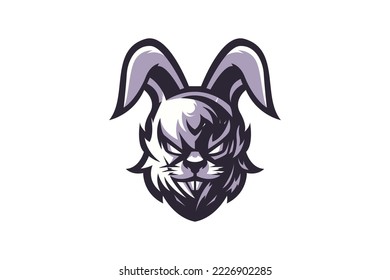 rabbit mascot logo vector illustration