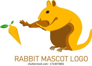 rabbit mascot logo - rabbit Vector logo vintage retro vector icon illustration 