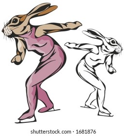 Rabbit Mascot for sport teams. Great for t-shirt designs, school mascot logo and any other design work. Ready for vinyl cutting.