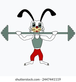 rabbit mascot vector art illustration muscle rabbit design