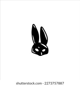 rabbit mask doodle illustration vector