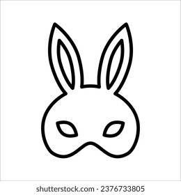 Rabbit mask flat icon, bunny ears silhouette. Masquerade festival icon. vector illustration on white background