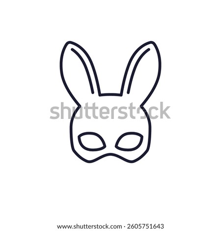 rabbit mask icon, line vector design