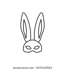 Rabbit mask icon. Vector. Line style.