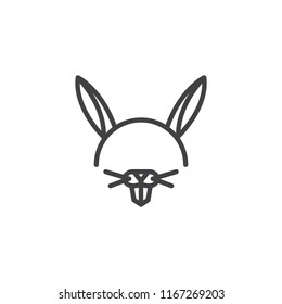 Rabbit mask outline icon. linear style sign for mobile concept and web design. Costume party mask simple line vector icon. Symbol, logo illustration. Pixel perfect vector graphics