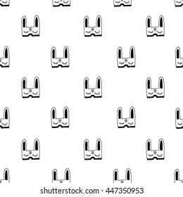Rabbit mask seamless pattern