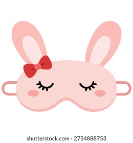 rabbit mask for sleep cute vector illustration for greeting cards posters stickers textile isolated on white