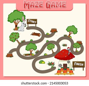 A Rabbit Maze Games Template Illustration