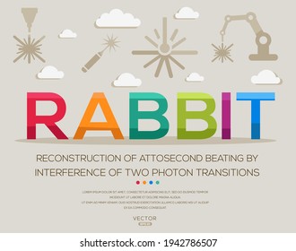 RABBIT mean (reconstruction of attosecond beating by interference of two photon transitions) Laser acronyms ,letters and icons ,Vector illustration.
