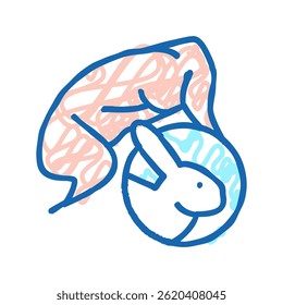 rabbit meat carcass doodle icon sketch vector. rabbit meat carcass sign. isolated symbol illustration