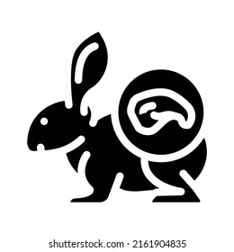 rabbit meat glyph icon vector. rabbit meat sign. isolated contour symbol black illustration