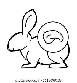 rabbit meat line icon vector. rabbit meat sign. isolated contour symbol black illustration