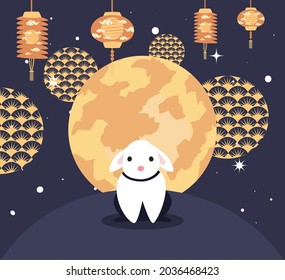 rabbit in mid autumn celebration