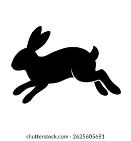 Rabbit in Mid-Leap Silhouette vector