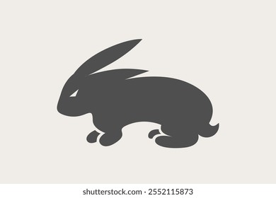 Rabbit minimalist cool silhouette logo vector