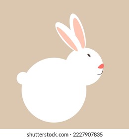 The rabbit is minimalistic white, the Hare with pink ears is a symbol of the twenty-third new year.