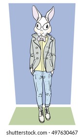 Rabbit mod. Rabbit-man model  fashion man 