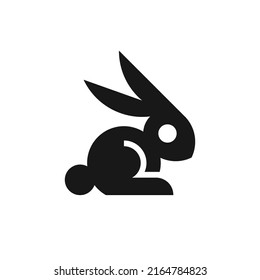 Vector de iconos de diseño de logotipo moderno de conejo.
