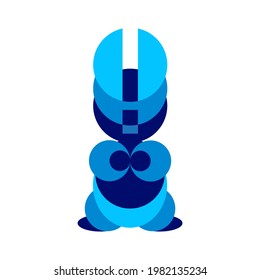 Rabbit modern logo design robotic logo vector