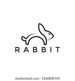 vector de ilustración de logotipo moderno de conejo