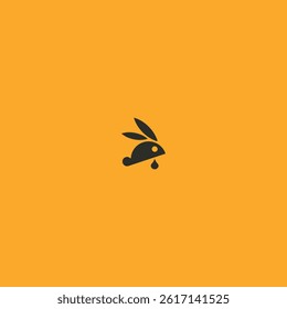 Rabbit Monogram icon logo flat vector design