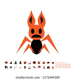 rabbit monster flat design