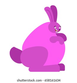 Rabbit monster Radioactive. Large purple bunny radiation
