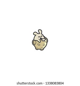 rabbit moon ,cartoon logo