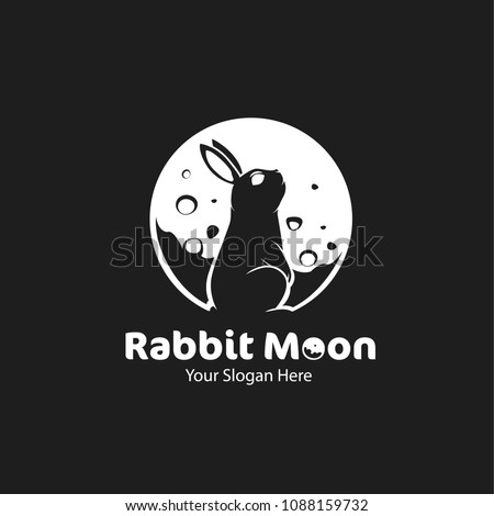 Download Rabbit Moon Logo Stock Vector (Royalty Free) 1088159732 ...