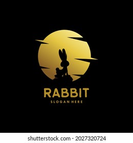 rabbit in the moon logo design