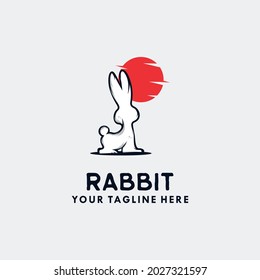 rabbit in the moon logo design