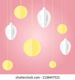 Rabbit and moon on sweet background in Chuseok concept vector design