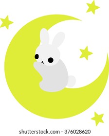 A rabbit and the moon and stars