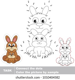 Rabbit mother. Dot to dot educational game for kids.