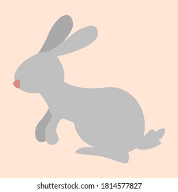 Rabbit movement concept icon. Animal character design in flat style