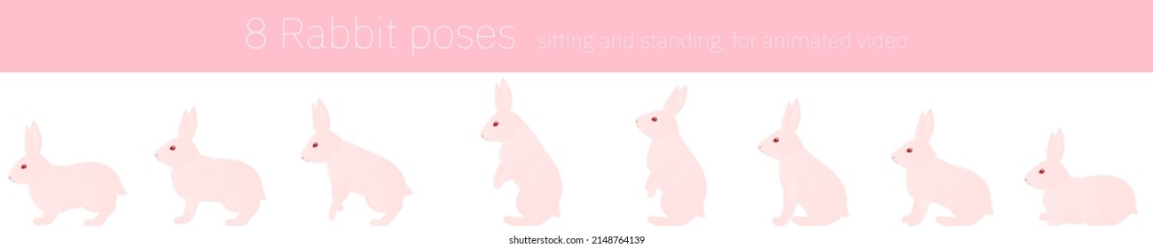 Rabbit movements for animation, standing up