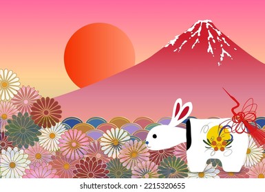 Rabbit Mt. Fuji New Year's card background