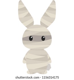 Rabbit in Mummy Costume - Cute woodland rabbit wearing mummy costume