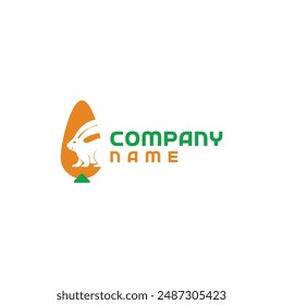 Rabbit Negative Space Logo, Carrot, Rabbit silhouette
