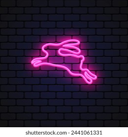 Rabbit neon icon on light background.