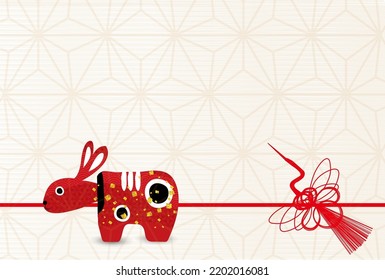Rabbit New Year's card Japanese pattern background