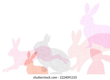 Rabbit New Year's card Japanese pattern background