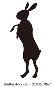 Rabbit New Year's card silhouette icon