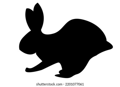 Rabbit New Year's card silhouette icon