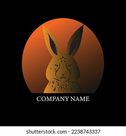 Rabbit new years logo design or happy new year